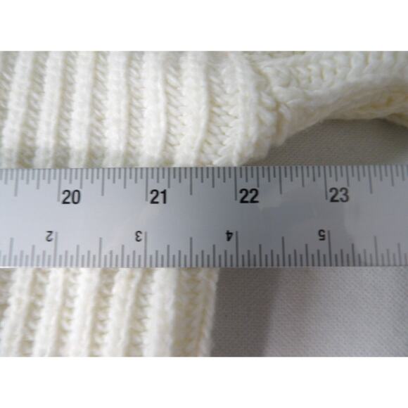 Talbots 1XP Petite Sweater Wool Blend Cable Knit Colorblock Cream Brown 1/4 Zip - Picture 10 of 11